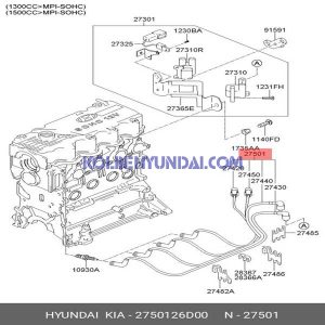 وایر شمع ورنا 1600 شماره فنی 2750126D00