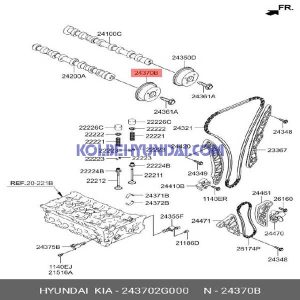 دنده سر میل سوپاپ سراتو TD شماره فنی 243702G000