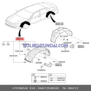 شل گیر چرخ جلو چپ 2017 جی تی لاین | 86811D4000